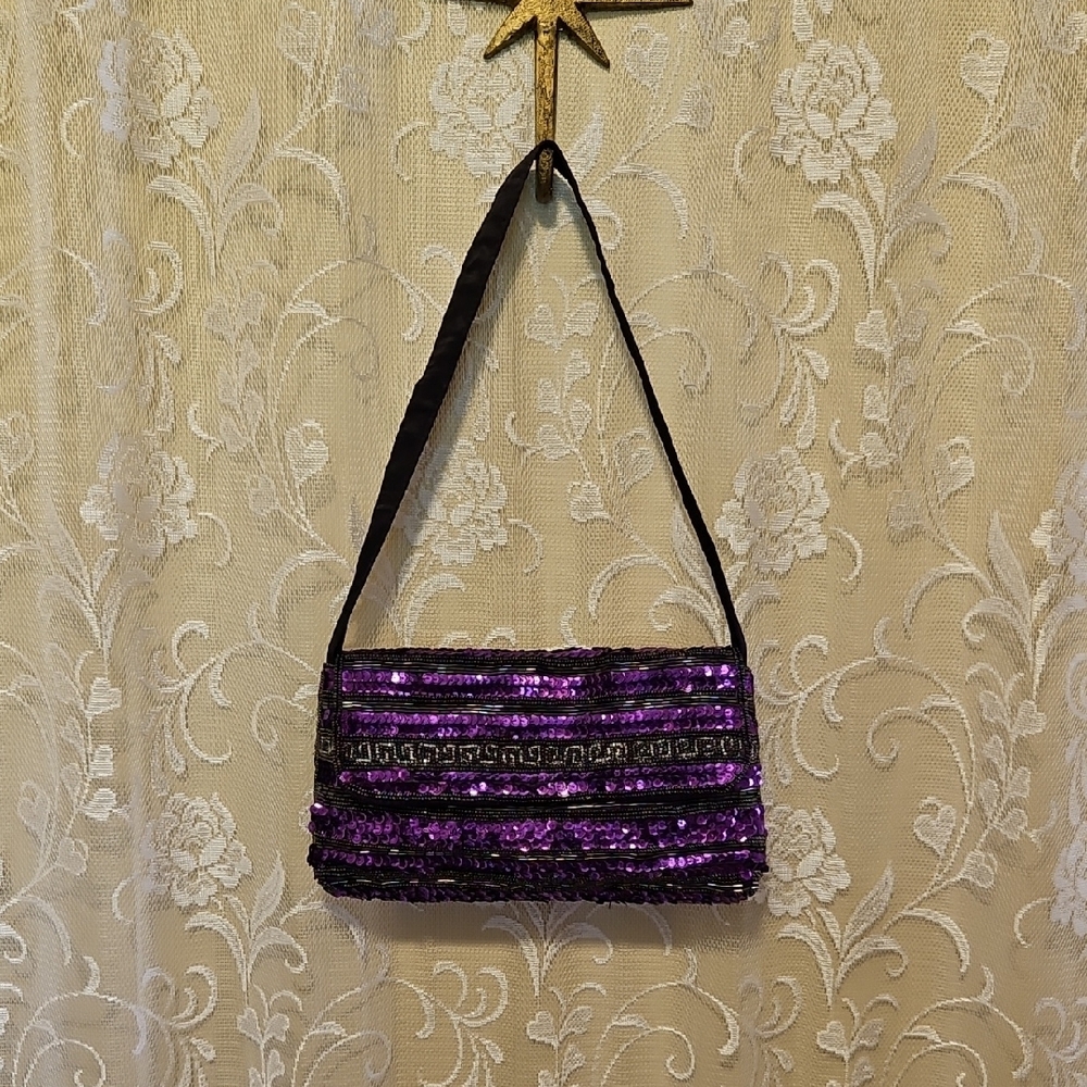 Purple Beaded Bag - Picture 2 of 8